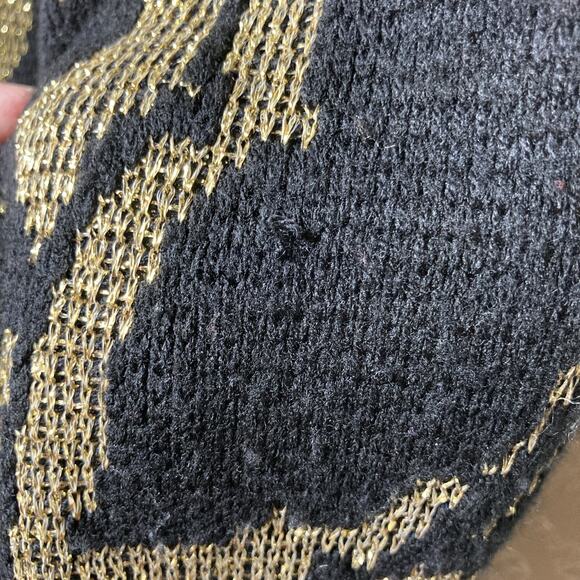 Vintage Jane Adams Sweater Womens Size XL? See Measurements Floral Metallic Gold - Picture 13 of 13